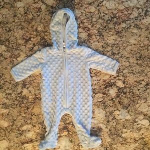 Calvin Klein light blue hooded and footed coverall
